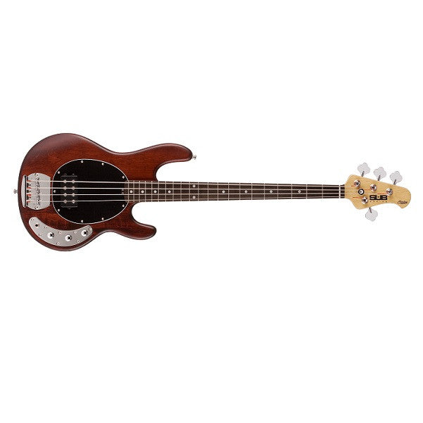 music man bass guitars walnut satin sterling by music man s.u.b. ray4 electric bass guitar #color_walnut-satin