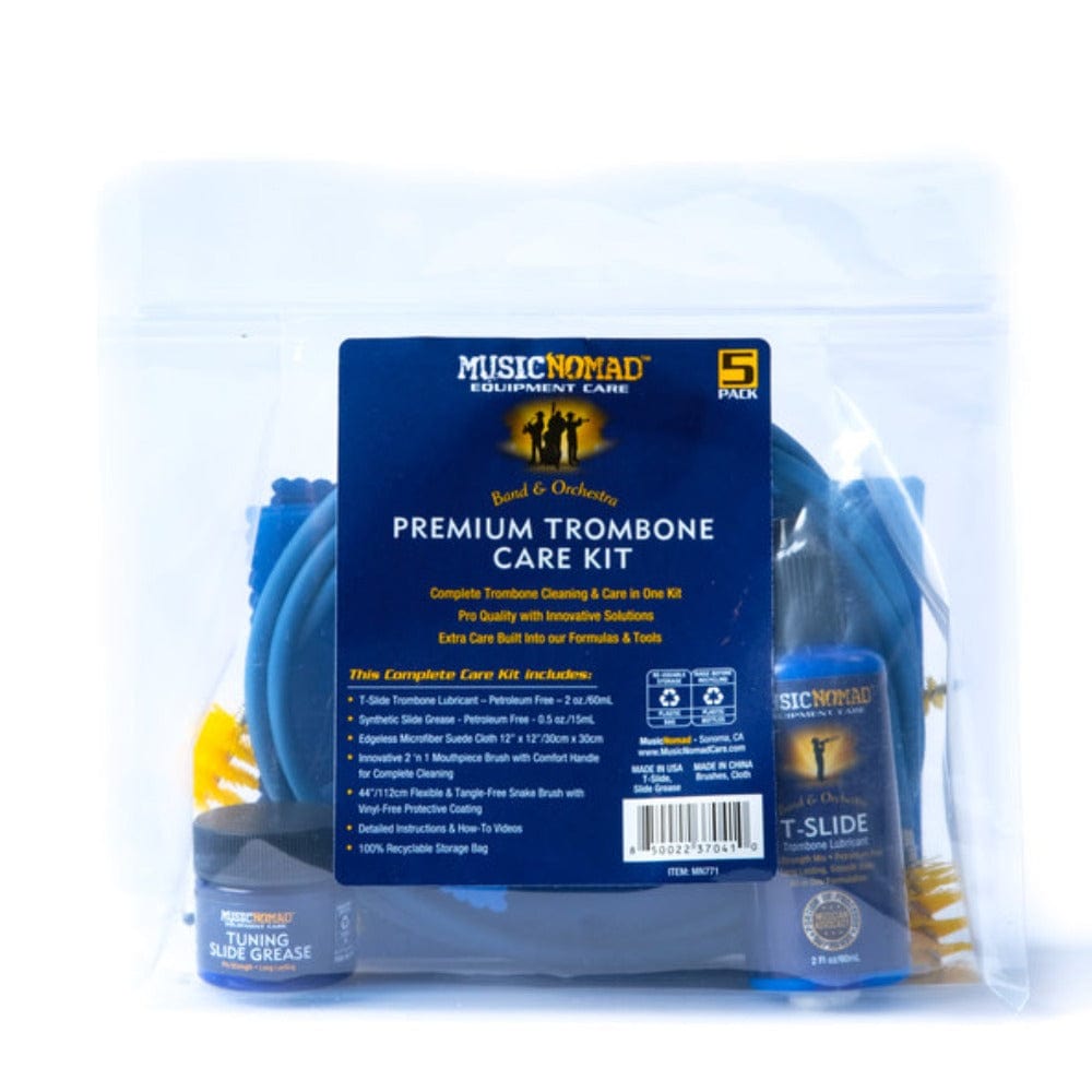 music nomad cleaners and conditioners music nomad mn771 premium trombone care kit - 5 piece