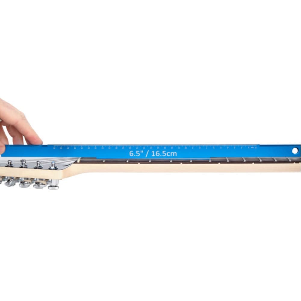 music nomad guitar accessories blue music nomad mn820 tri-beam 3 & 1 straightedge ruler & scale length ruler