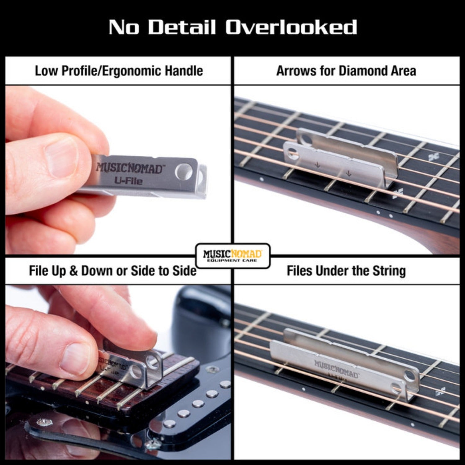 Music Nomad Guitar Accessories Music Nomad MN813 Diamond U-File for Leveling Single Guitar Fret Leveler - Pack of 3