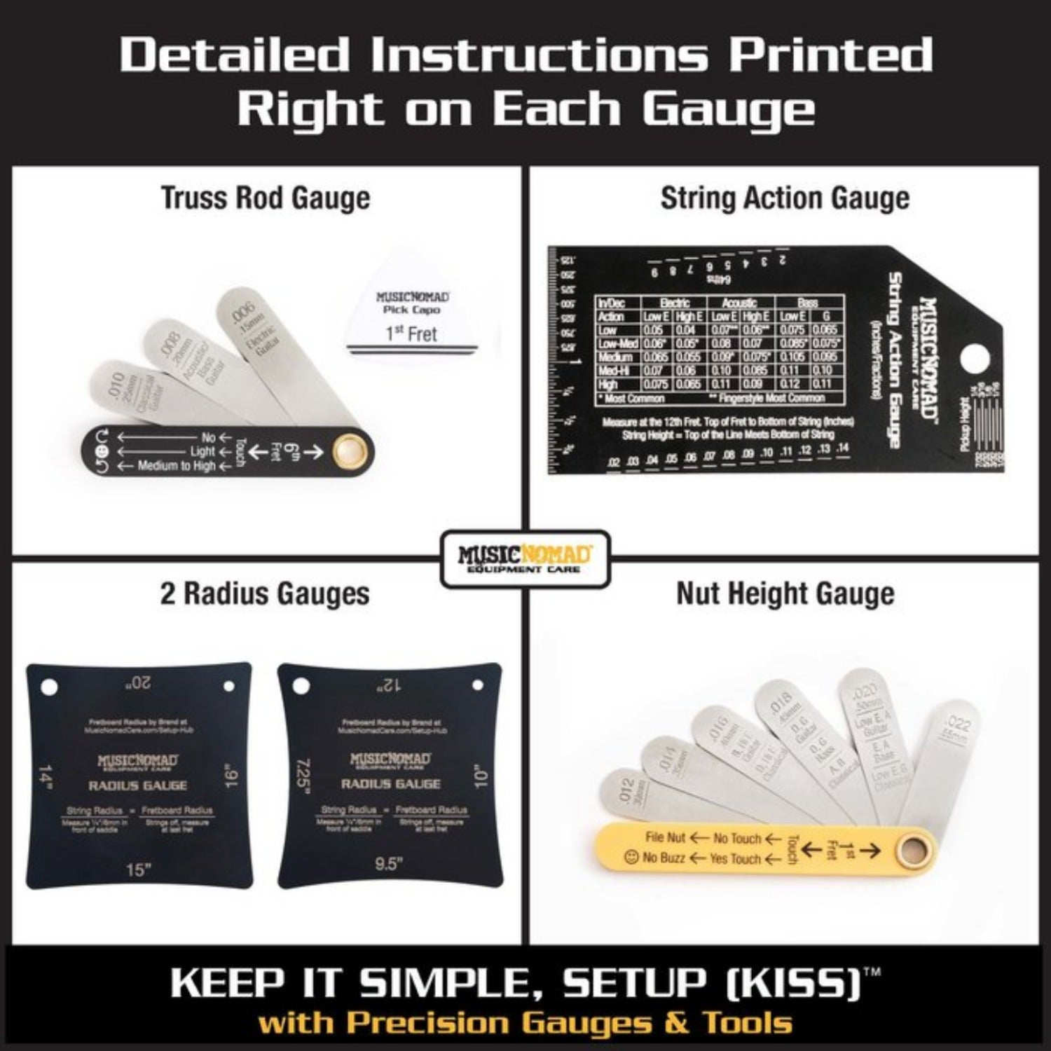 Music Nomad Guitar Accessories Set Music Nomad MN604 Precision Setup Gauge Set - 6 Piece