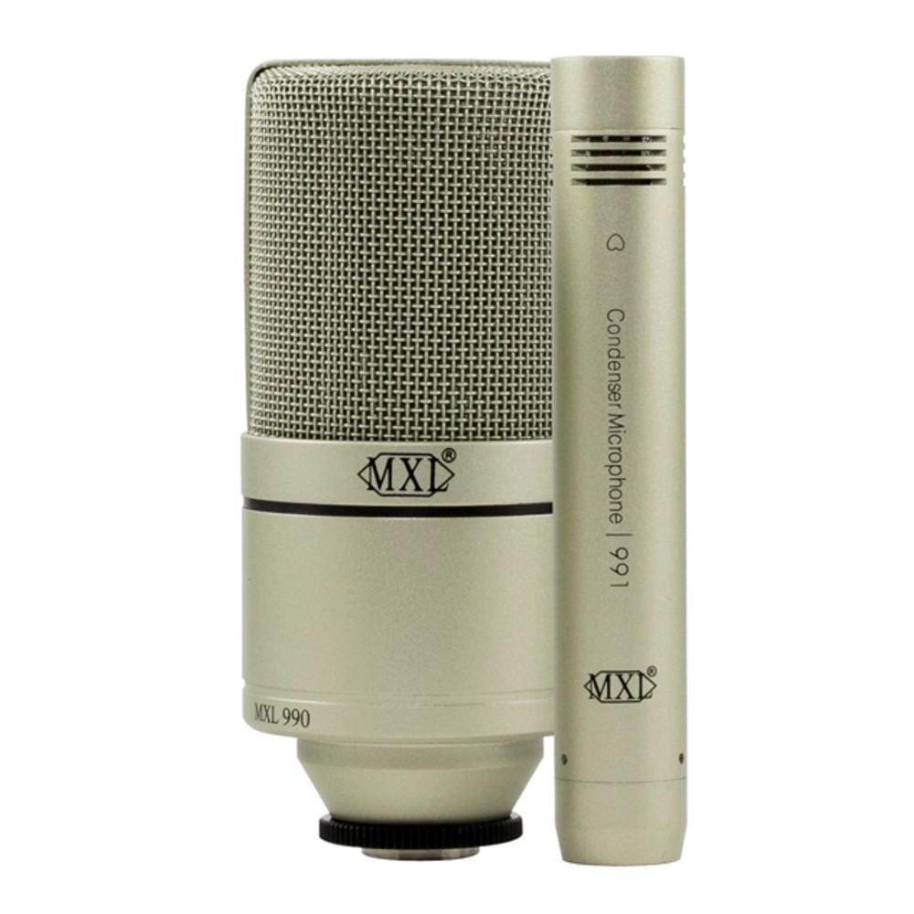 mxl condenser microphones mxl 990 991 recording condenser microphone package - champagne