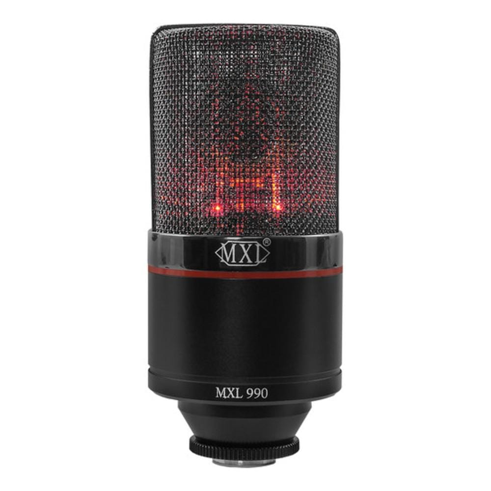 mxl condenser microphones mxl 990 blaze led large diaphragm condenser microphone- black