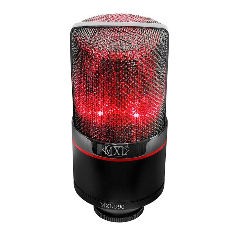 mxl condenser microphones mxl 990 blaze led large diaphragm condenser microphone- black