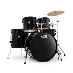 Natal Acoustic Drum Kits Black Natal K-EVB-UF22 Evolution 5-Piece Shell Pack Acoustic Drum Kit with Hardware & Cymbals