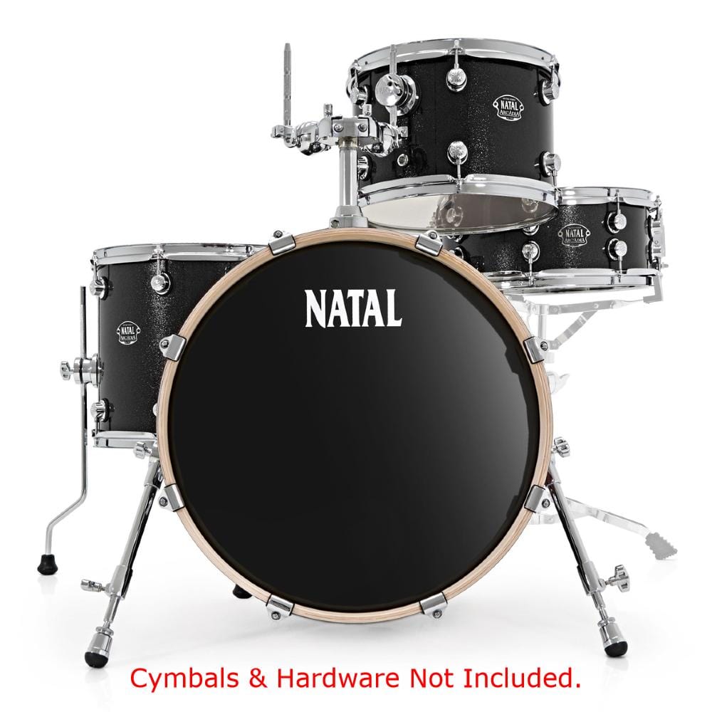 natal acoustic drum kits black sparkle natal arcadia birch series traditional jazz tj 4 piece shell pack acoustic drum kit #color_black-sparkle