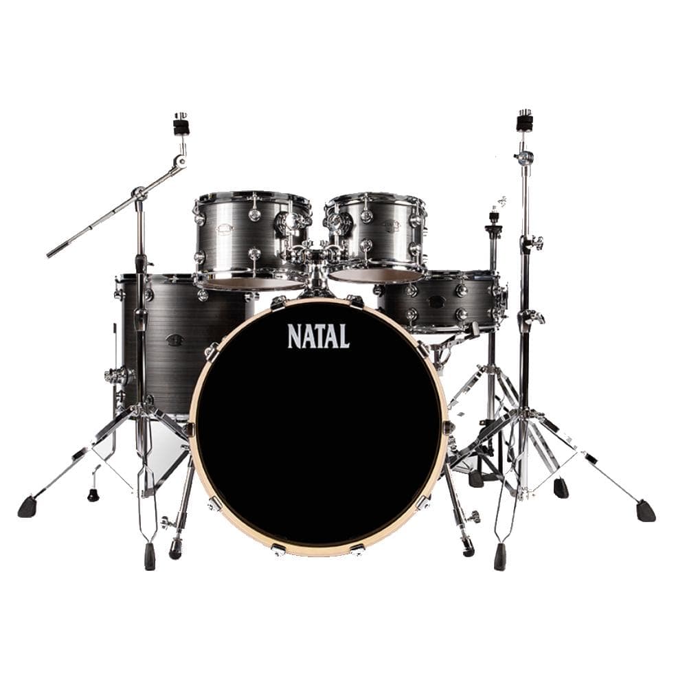 natal acoustic drum kits grey strata natal kar-uf22 arcadia series us fusion 5-piece shell pack acoustic drum kit with hardware & stands #color_grey-strata