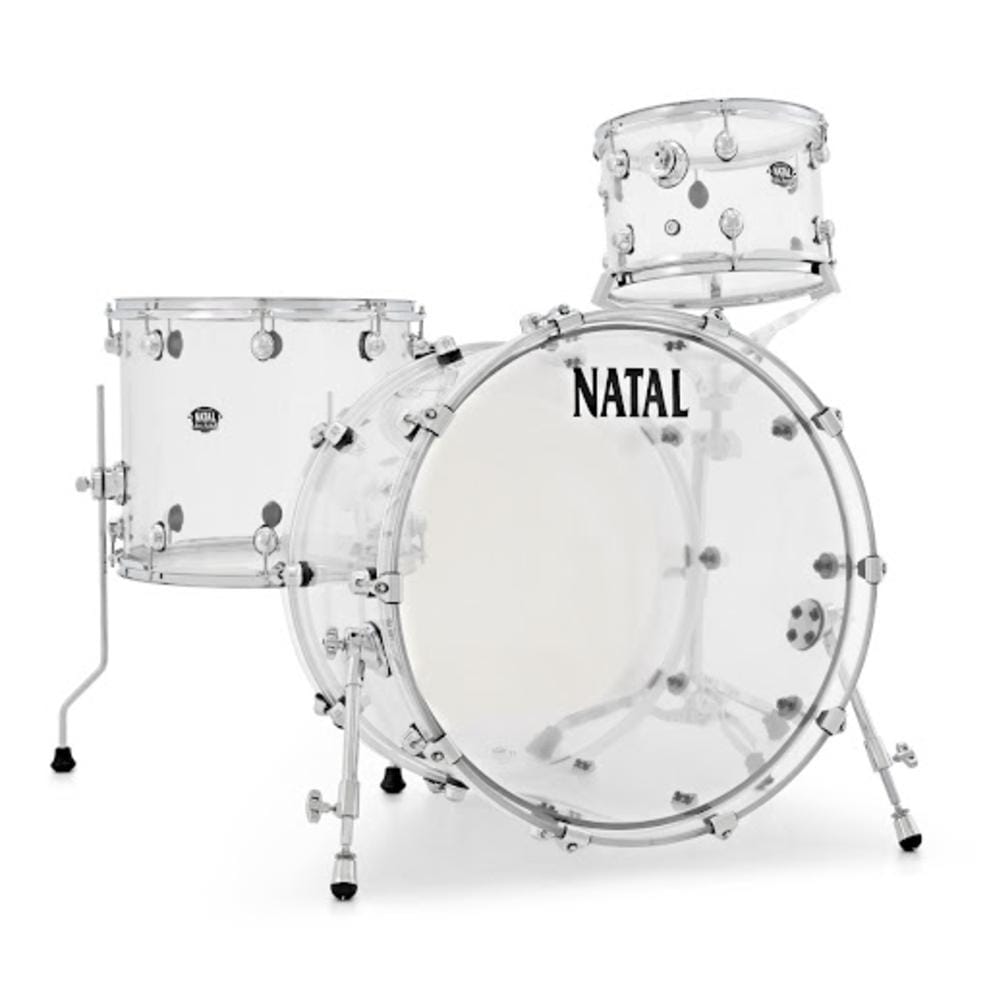 natal acoustic drum kits natal arcadia acrylic series aa1 3 piece shell pack acoustic drum kit #color_transparent