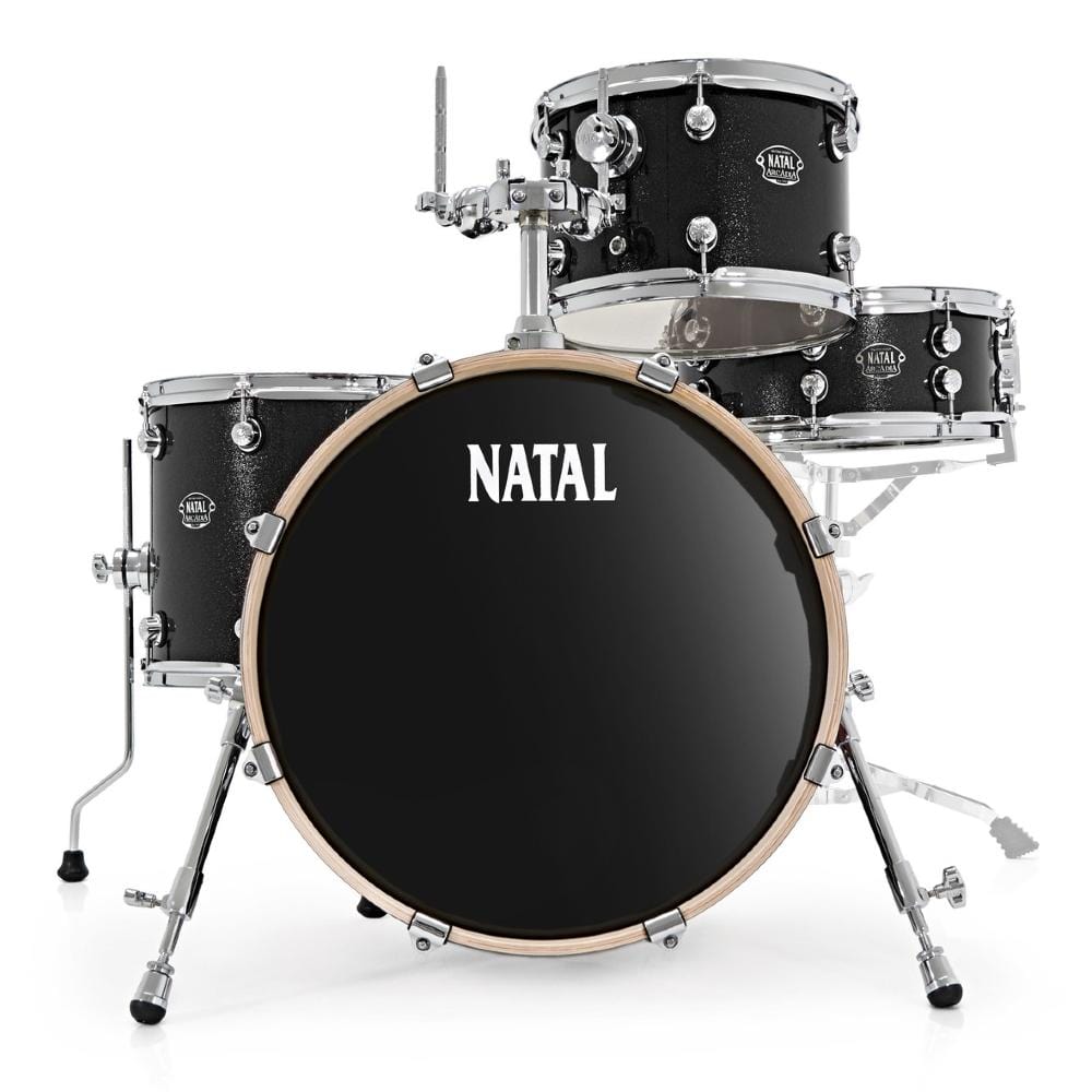 natal acoustic drum kits natal arcadia birch series traditional jazz tj 4 piece shell pack acoustic drum kit #color_black-sparkle