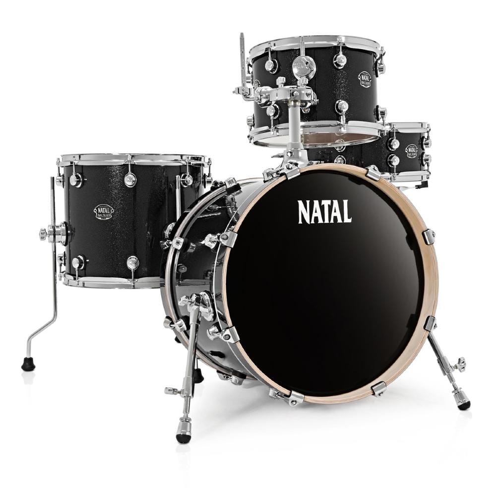 natal acoustic drum kits natal arcadia birch series traditional jazz tj 4 piece shell pack acoustic drum kit #color_black-sparkle