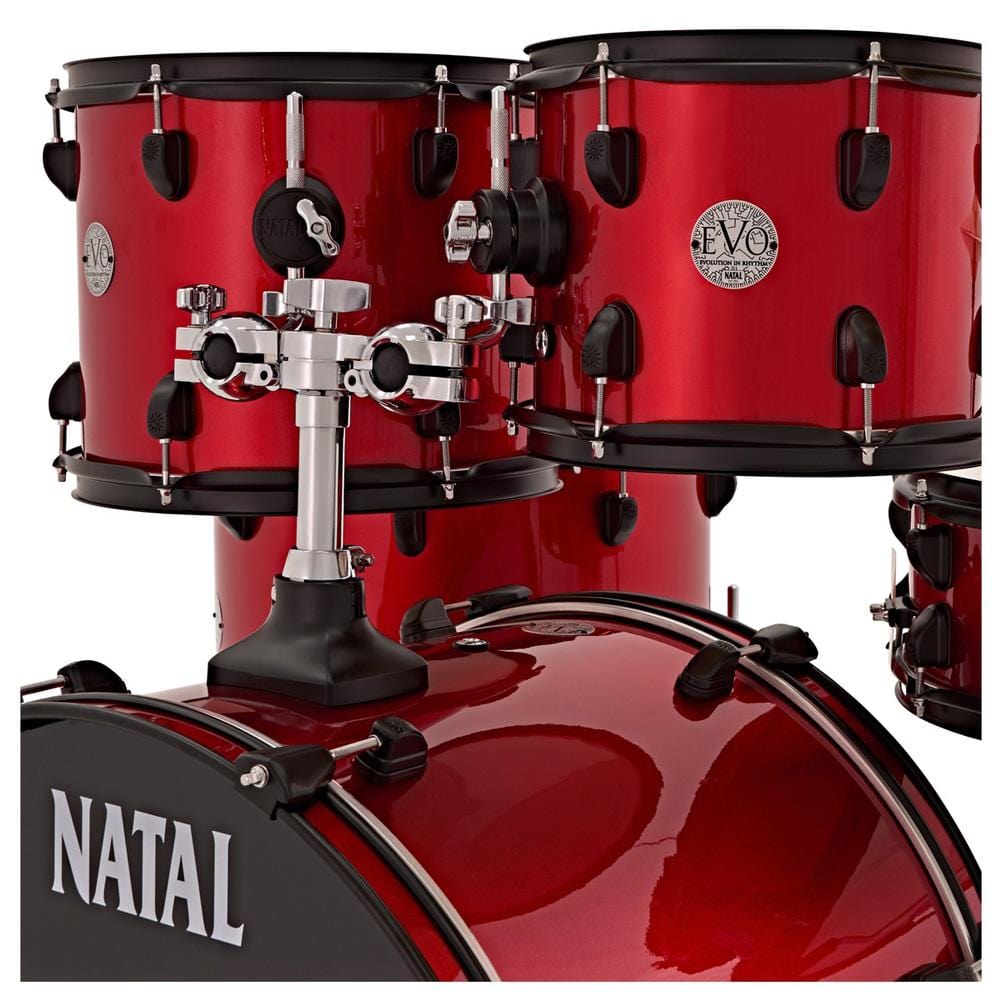 natal acoustic drum kits natal k-evb-f20 evolution fusion 5-piece acoustic drum kit with hardware & cymbals #color_red