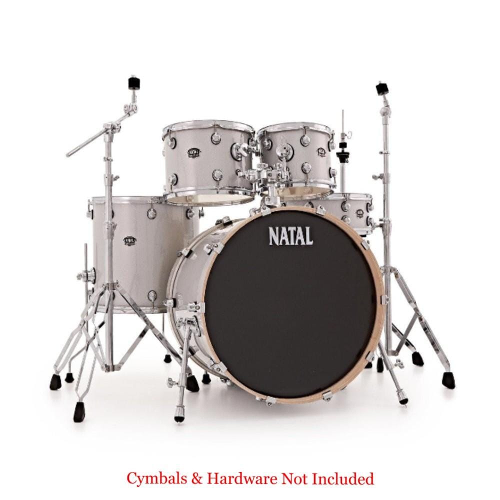 natal acoustic drum kits natal karb-uf22 arcadia birch 5-piece shell pack acoustic drum kit without hardware & cymbals #color_white-sparkle
