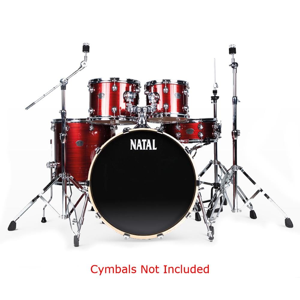 natal acoustic drum kits red strata natal arcadia birch series f20 5 piece shell pack acoustic drum kit with hardware #size_red-strata