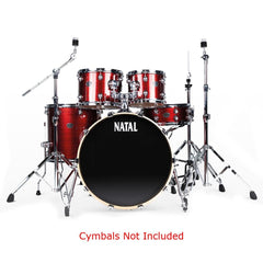 Natal Acoustic Drum Kits Red Strata Natal Arcadia Birch Series F20 5 Piece Shell Pack Acoustic Drum Kit With Hardware