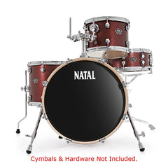 Natal Acoustic Drum Kits Red Strata Natal Arcadia Birch Series Traditional Jazz TJ 4 Piece Shell Pack Acoustic Drum Kit