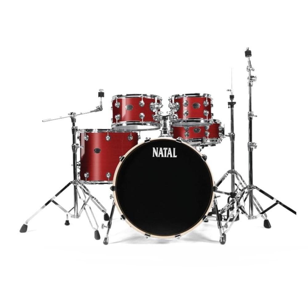 natal acoustic drum kits red strata natal karb-uf22 arcadia birch 5-piece shell pack acoustic drum kit without hardware & cymbals #color_red-strata