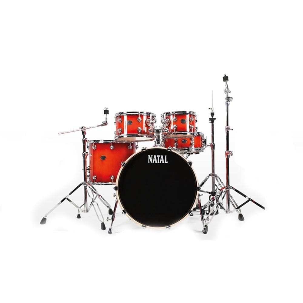 natal acoustic drum kits sunburst lacquer natal kar-ufx arcadia series 5-piece acoustic drum kit with hardware #color_sunburst-lacquer