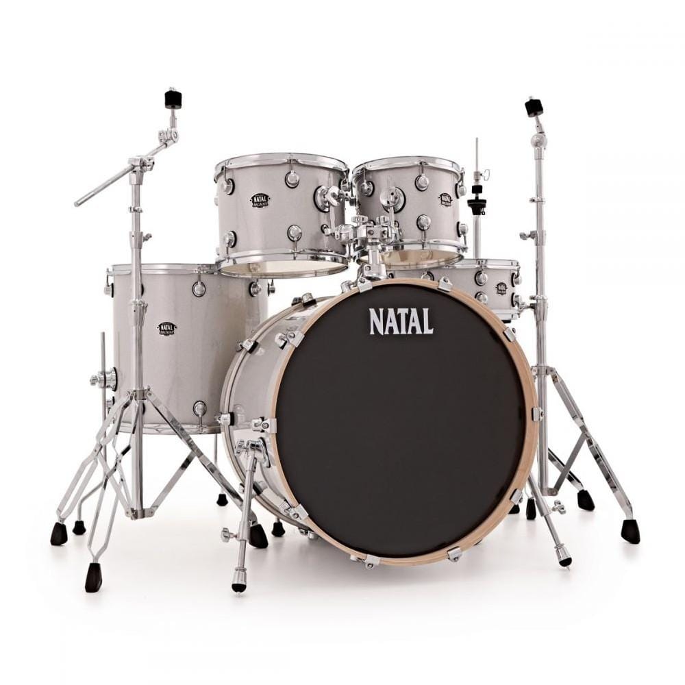 natal acoustic drum kits white sparkle natal kar-uf22 arcadia series us fusion 5-piece shell pack acoustic drum kit with hardware & stands #color_white-sparkle