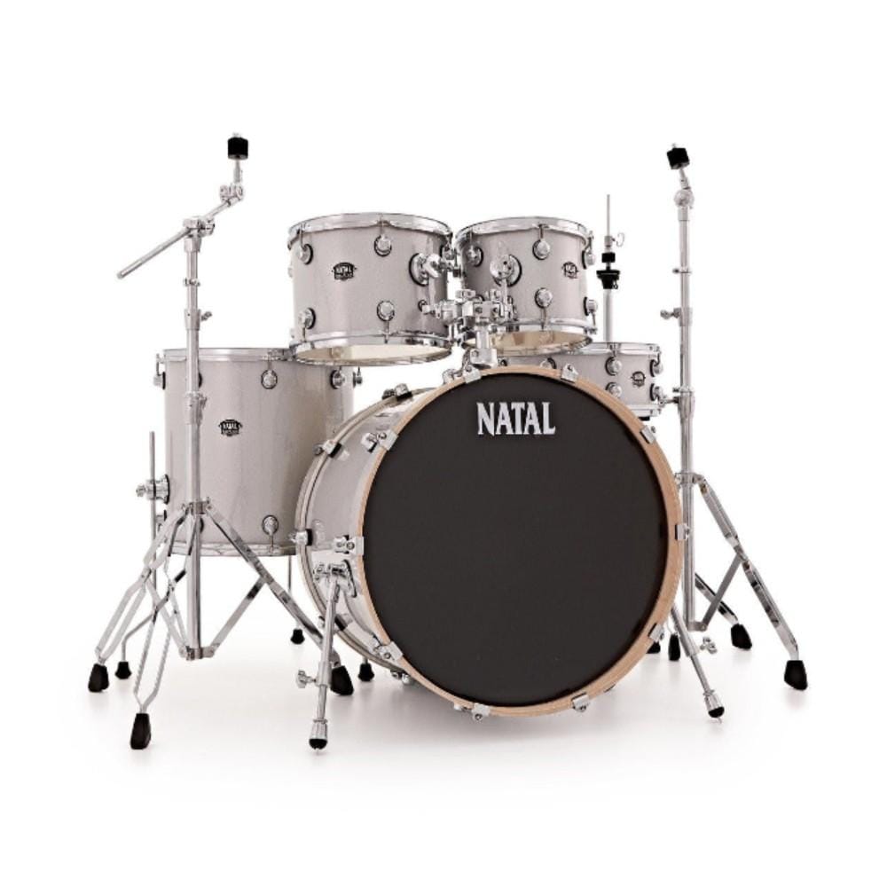 natal acoustic drum kits white sparkle natal karb-uf22 arcadia birch 5-piece shell pack acoustic drum kit without hardware & cymbals #color_white-sparkle