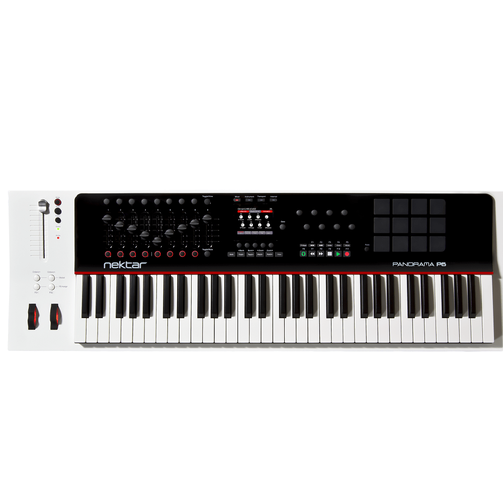 nektar midi keyboards nektar panorama p6 61-key midi keyboard controller with btwig software, cloth, gigbag & ebook