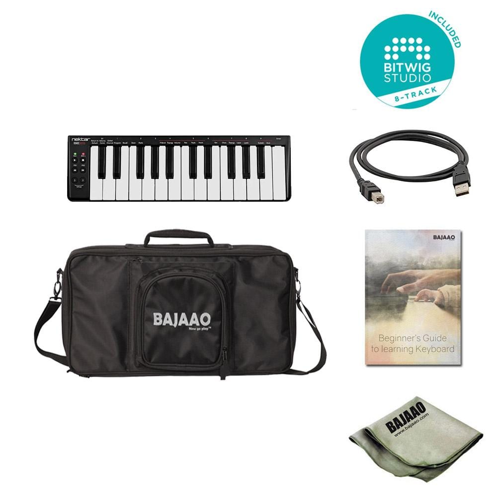 nektar midi keyboards nektar se25 25-key usb mini midi keyboard with bitwig software, cloth, gigbag & ebook