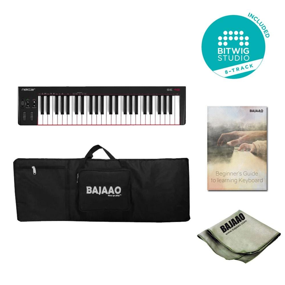 nektar midi keyboards nektar se49 49-key usb midi keyboard bundle with btwig software, cloth, gigbag & ebook