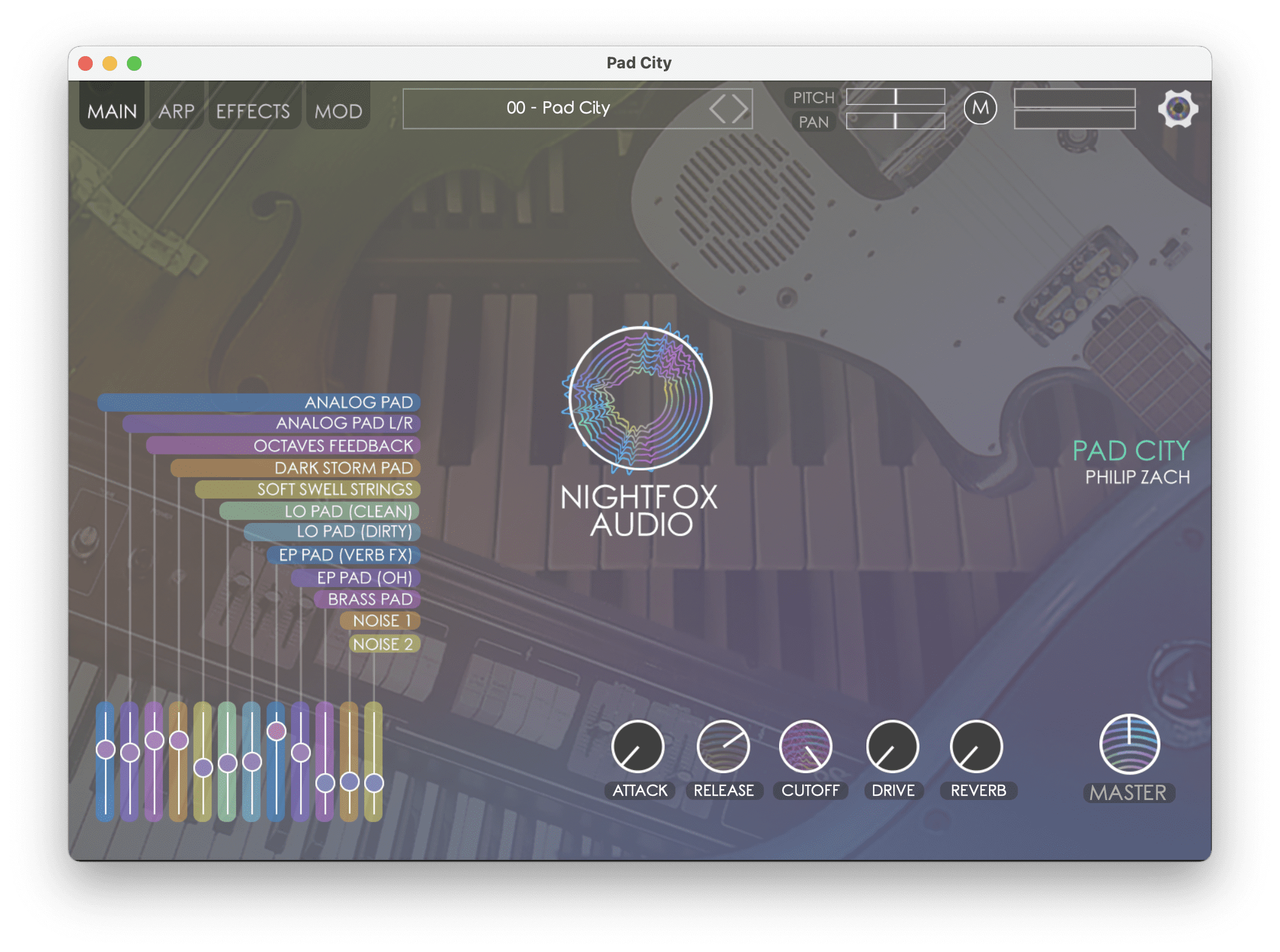NIGHTFOX_AUDIO Virtual Instruments Nightfox Pad City: Pad Instrument Collection – Professional Audio Software & Plugin