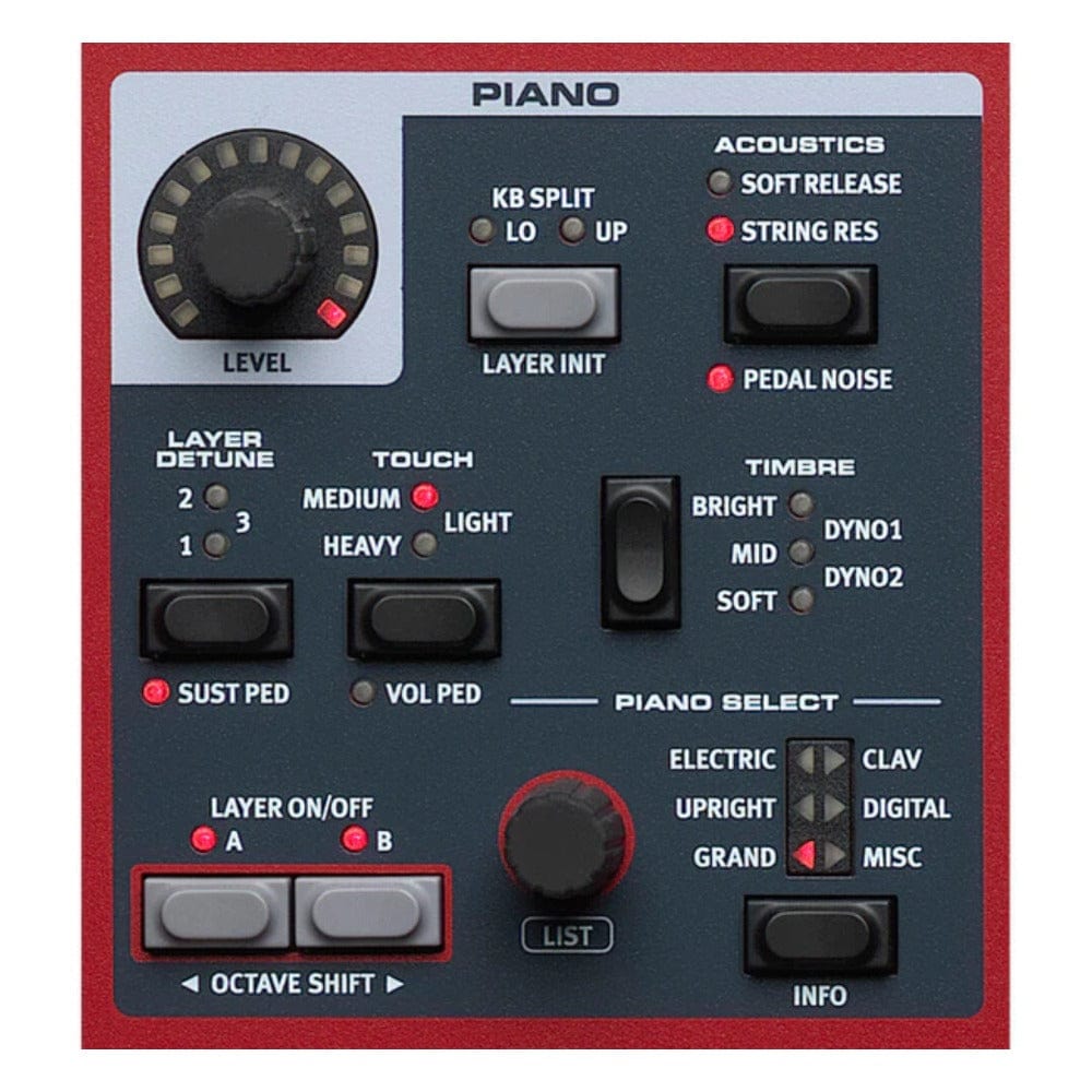 nord digital pianos nord piano 5 triple sensor keybed with grand weighted action digital piano