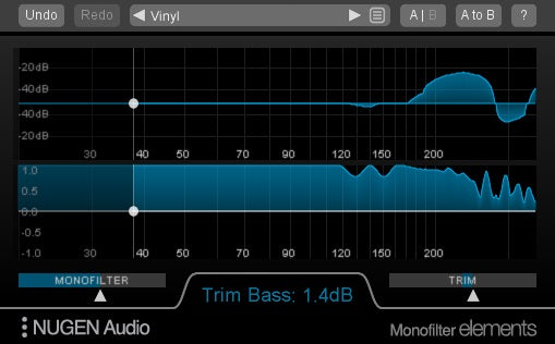 NUGEN Audio Virtual Processors NUGEN Monofilter Elements Low-Frequency Filter