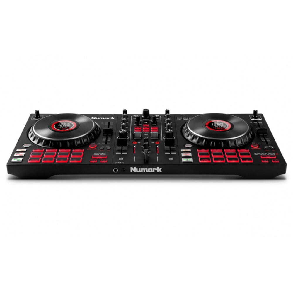numark dj controller interfaces black numark mixtrack platinum fx 4-deck advanced dj controller with jog wheel displays and effects paddles