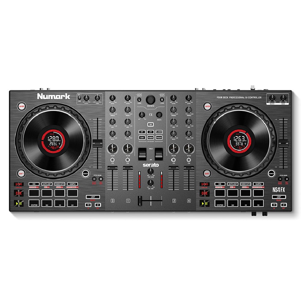 numark dj controller interfaces black numark ns4fx professional 4-deck dj controller