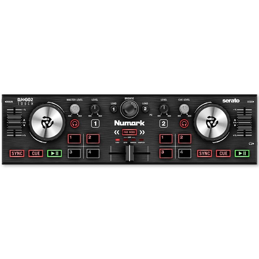 numark dj controller interfaces numark dj2go2 touch pocket dj controller with capacitive touch jog wheels
