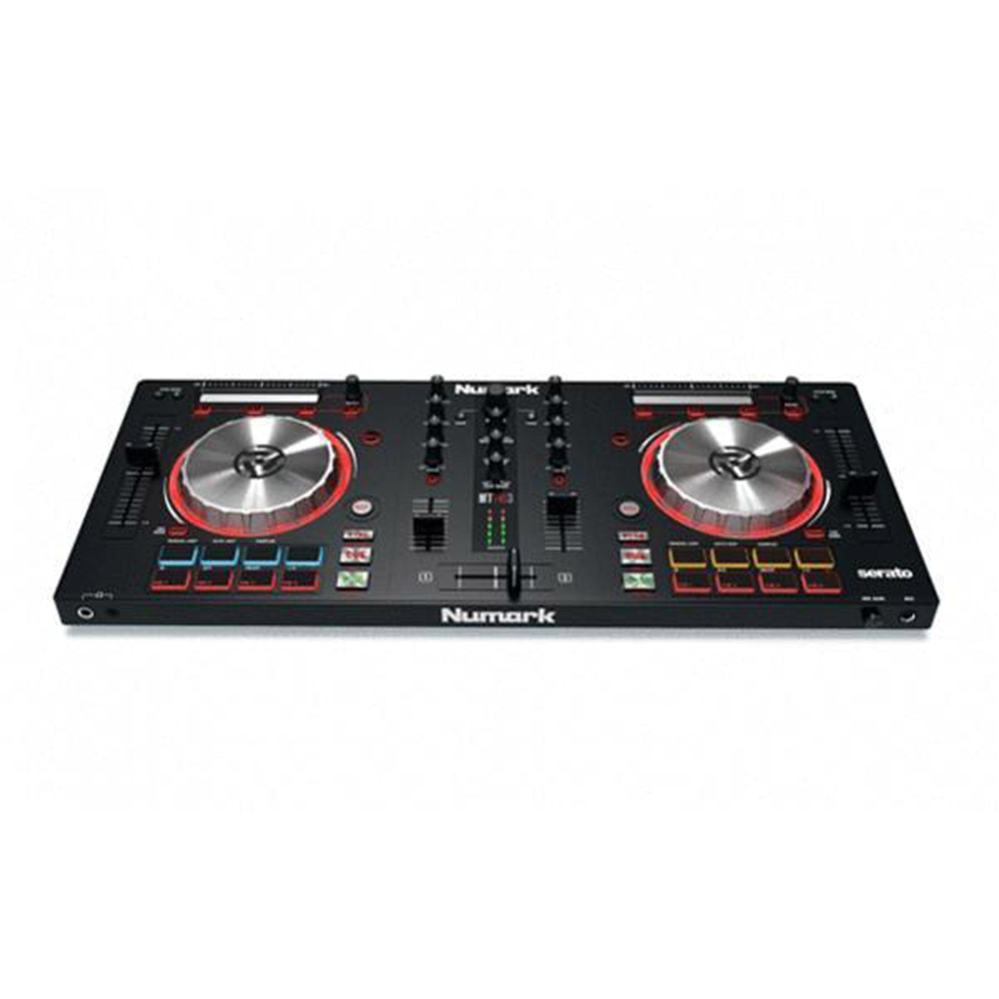 numark dj controller interfaces numark mixtrack pro 3 all-in-one dj controller for serato dj with headphones