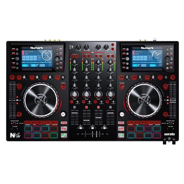 numark dj controller interfaces numark nvii intelligent dual-display controller for serato dj