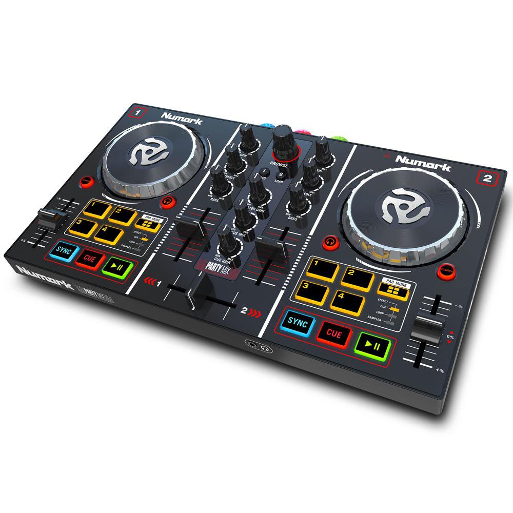 numark dj controller interfaces numark party mix dj controller interface with built in light show