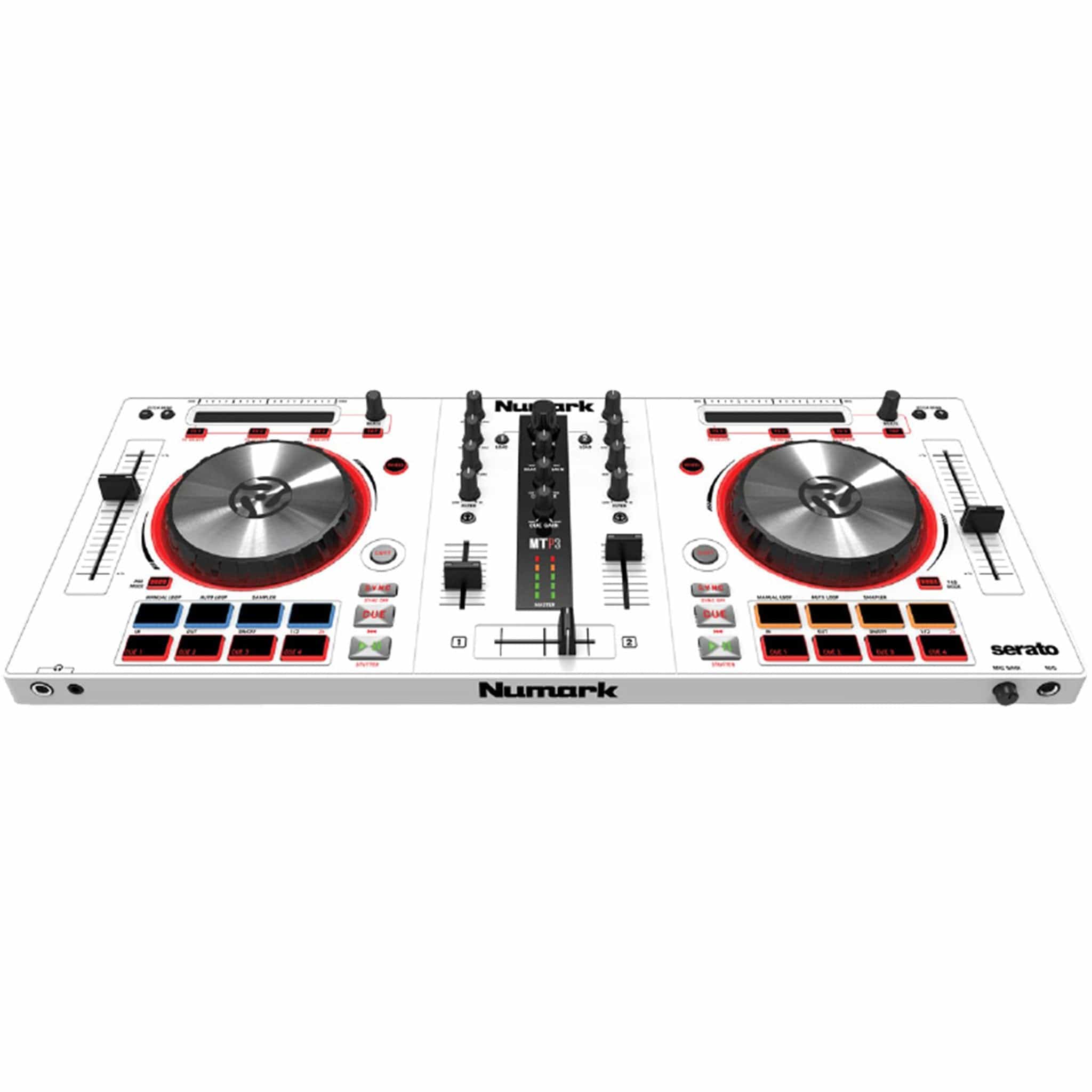 numark dj controller interfaces white numark mixtrack pro 3 all-in-one dj controller for serato dj with headphones #color_white
