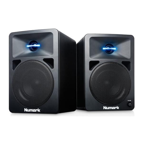 numark monitor speakers numark nwave580 powered desktop dj monitor pair with led