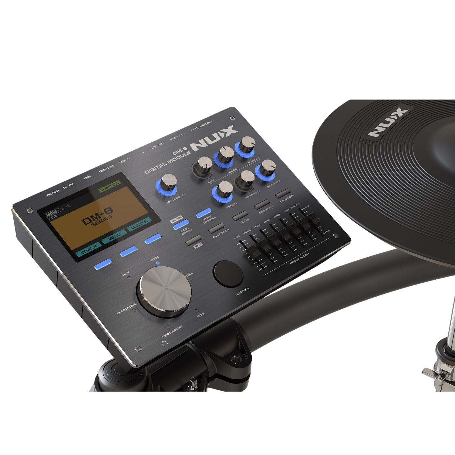 Nux Acoustic Drum Kits Nux DM-8 Mesh Head Digital Acoustic Drum Set