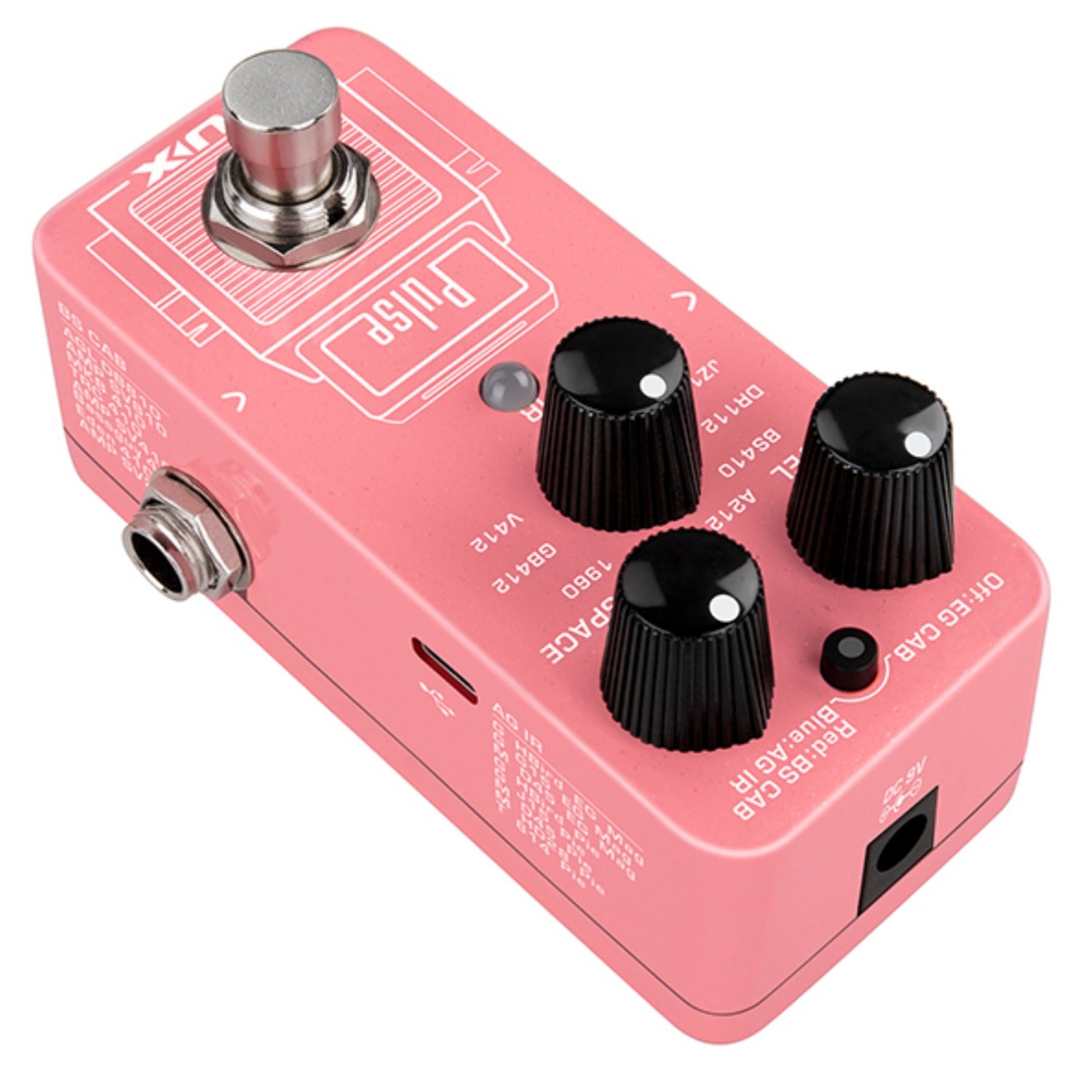 Nux Cab Sim / IR Loader Pink Nux NSS-4 Pulse Mini IR-Loader Effect Pedal