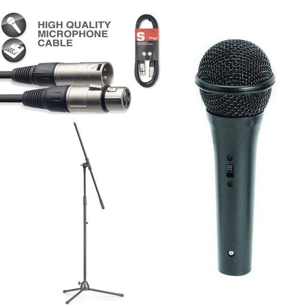 on-stage dynamic microphones on-stage audio spectrum as400 low-z dynamic handheld microphone bundle