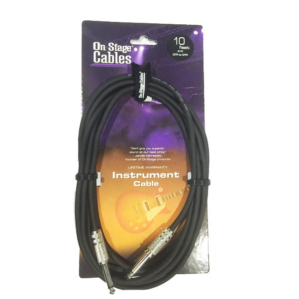 on-stage instrument cables on-stage hot wire ic-10 standard instrument cable (10 ft.)