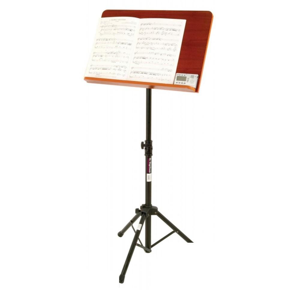 on-stage music stands on-stage sm7312w music stand with wide rosewood bookplate - black