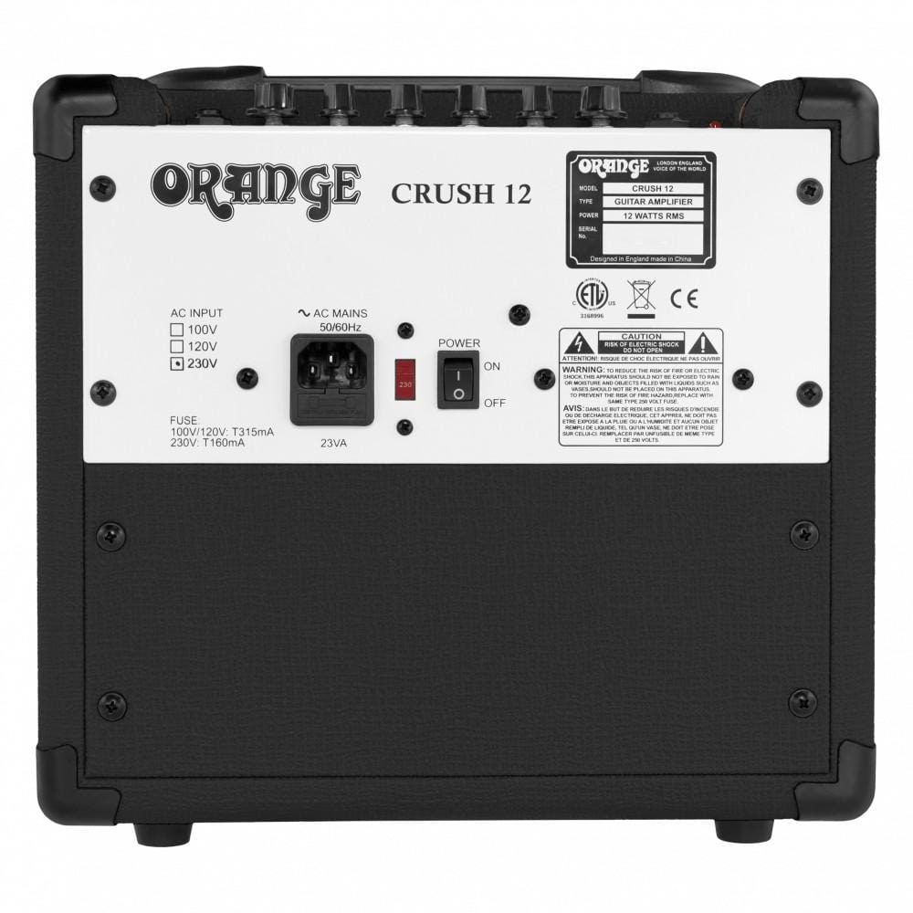 orange guitar combo amplifiers orange crush 12 12w single channel solid state combo guitar amplifier #color_black