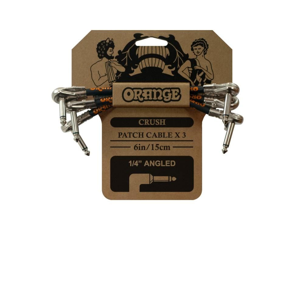 orange patch cables orange ca crush 6" patch cable - pack 3