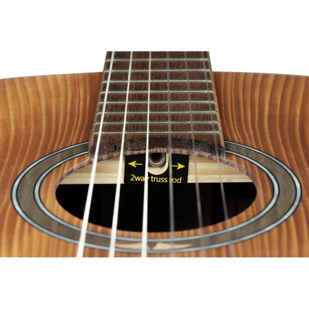 Ortega Acoustic Guitars Dark Brown Ortega R23RO Thermo Series Acoustic Guitar with Bag