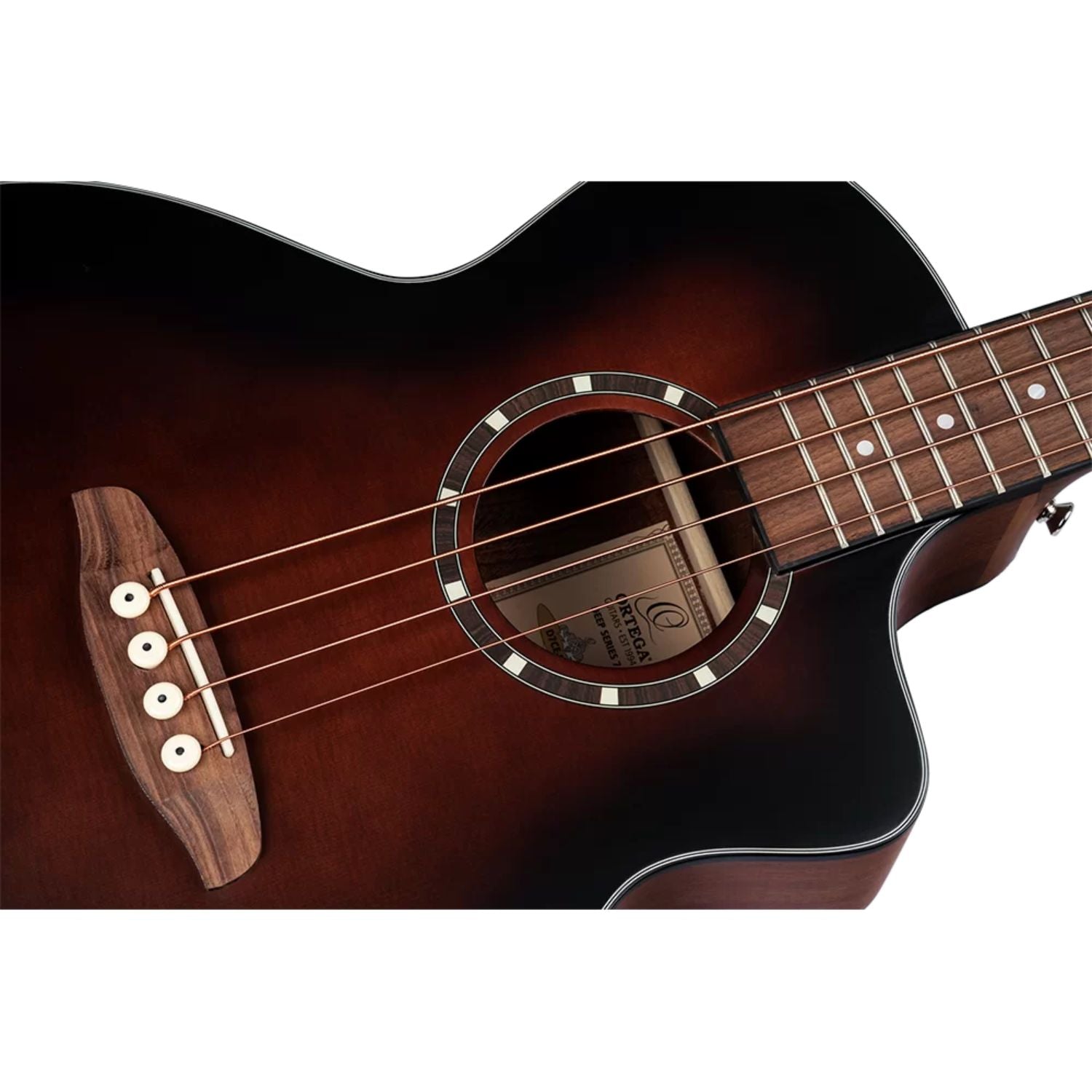Ortega Bass Guitars Bourbone Fade Ortega D7CE-BFT-4 Acoustic Bass Deep Series 7 Classical Bass Guitar