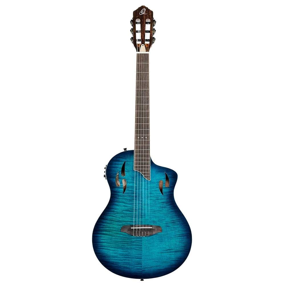 Ortega Electro Acoustic Guitars Blue Ortega RTPDLX TourPlayer Series Electro Acoustic Guitar with Bag