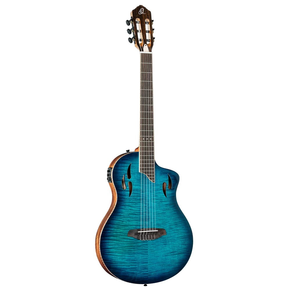 Ortega Electro Acoustic Guitars Blue Ortega RTPDLX TourPlayer Series Electro Acoustic Guitar with Bag