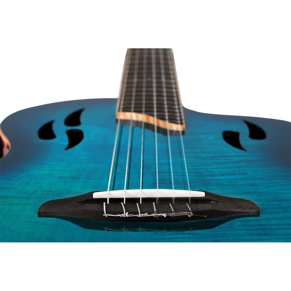 Ortega Electro Acoustic Guitars Blue Ortega RTPDLX TourPlayer Series Electro Acoustic Guitar with Bag