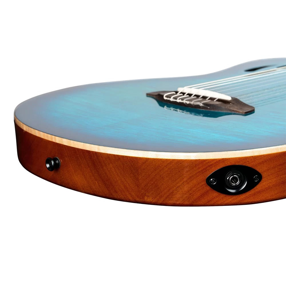 Ortega Electro Acoustic Guitars Blue Ortega RTPDLX TourPlayer Series Electro Acoustic Guitar with Bag